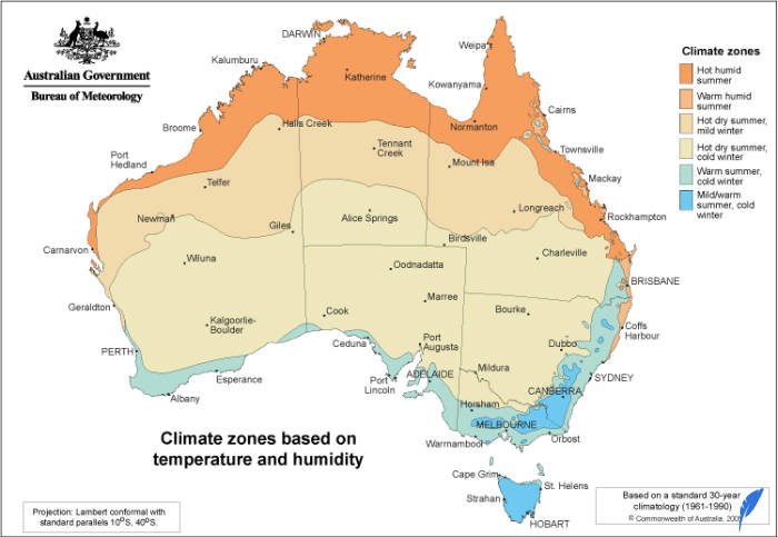 شرایط اقلیمی استرالیا توسط موسسه هواشناسی بررسی شده است.
