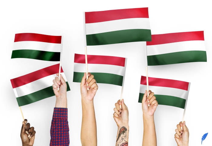 دست های با پرچم مجارستان