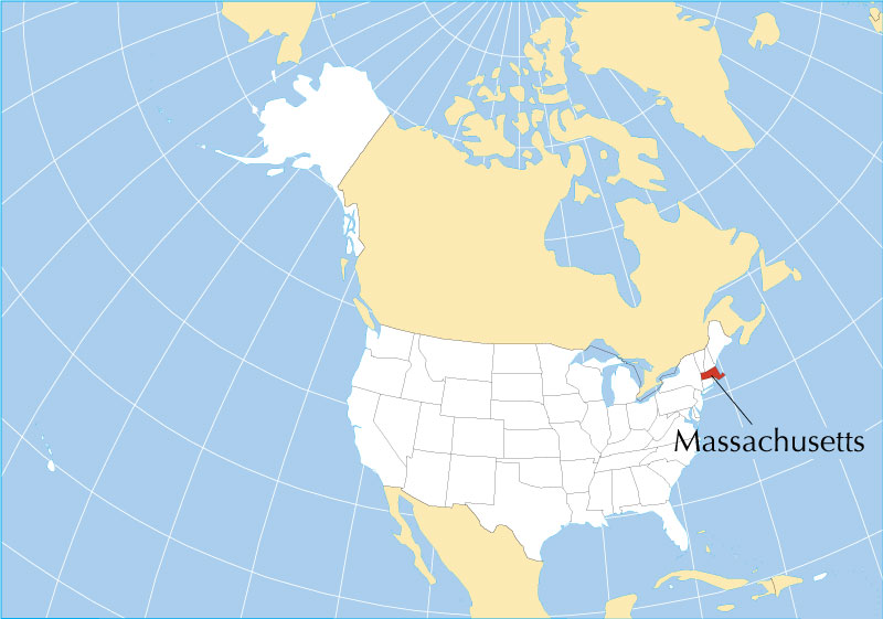 ایالت ماساچوست در نقشه