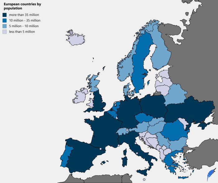 بزرگترین کشور اروپا |  نقشه اروپا | کشورهای اروپایی
